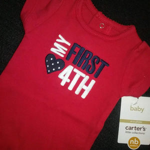 Carter's Red Bodysuit "My First 4TH" Boy Girl NB